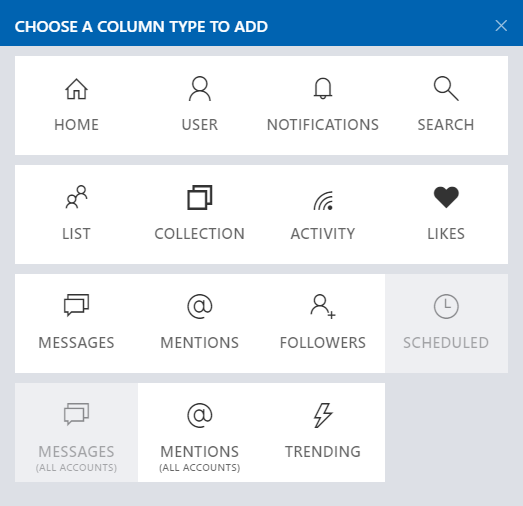 Tweeten columns