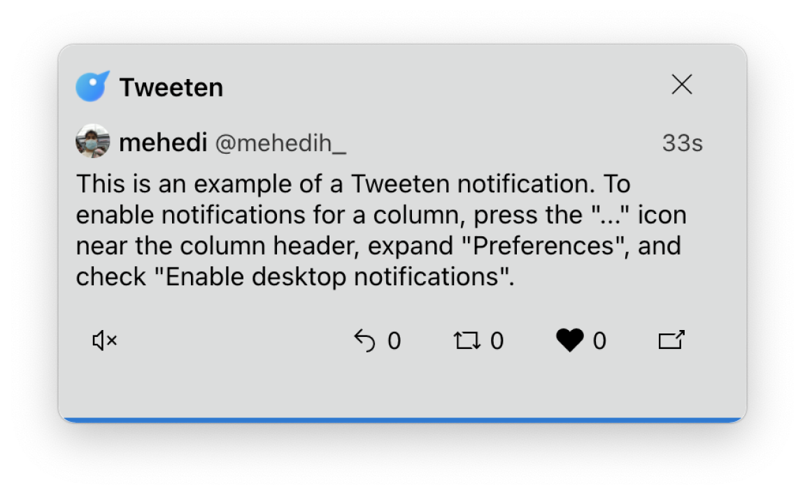 Tweeten Notifications